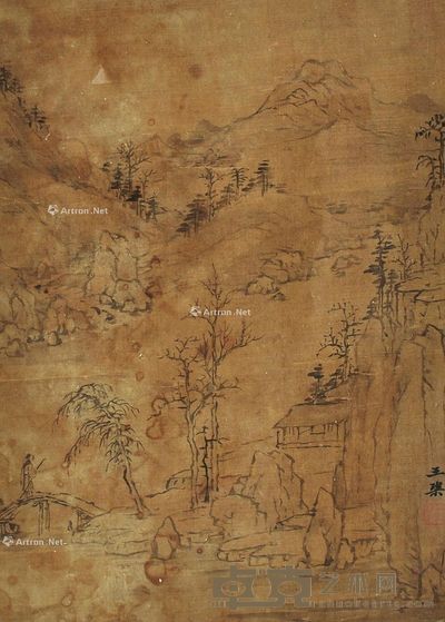 王概 山水 41×28cm