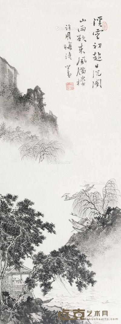 溥儒 山水 77×28.5cm