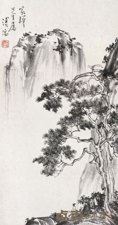 溥儒 山水 57×30cm