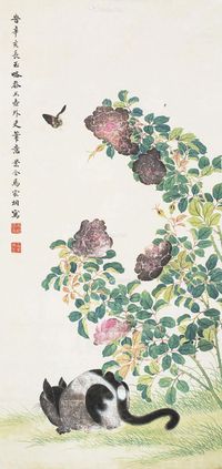 马家桐 花卉猫蝶