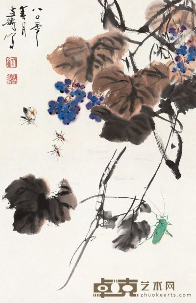 王雪涛 花卉草虫 67×43cm