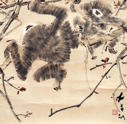 陈文希 双猿图