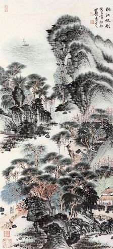 沈明权 桐江帆影