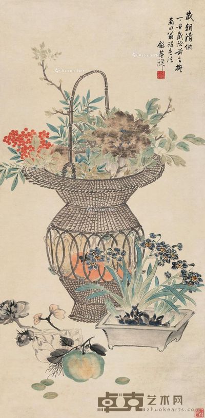 张兆祥 岁朝清供 99×49cm