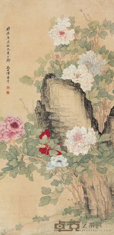 恽寿平 花卉 137×67cm