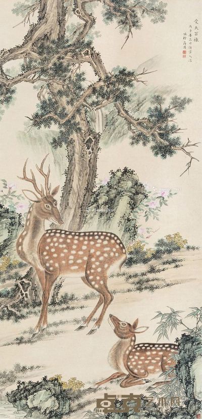 蒋溥 受天百禄 144×70cm