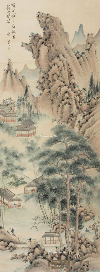 朱昂之 山水 165×61cm