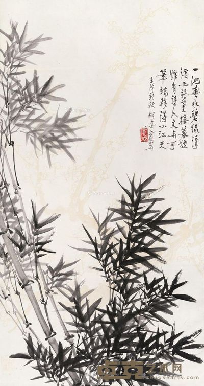 胡爽盦 墨竹 132×68cm