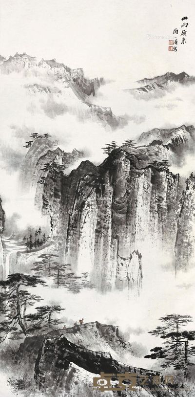陶一清 山水 138×67cm