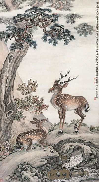 陈旧村 百禄图 147×80cm