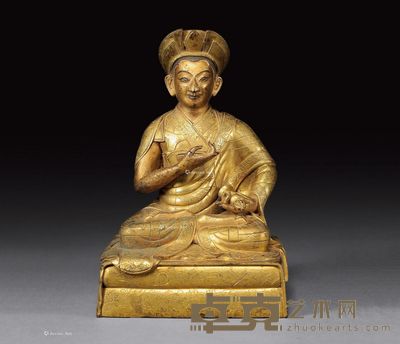 清中期 铜鎏金三世章嘉 高16.8cm