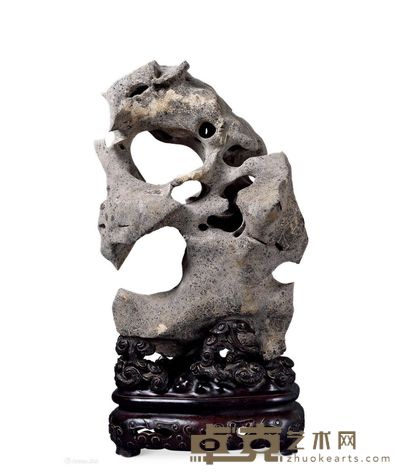 清中期 白太湖石山子 高86cm
