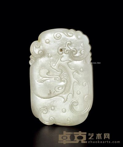 清中期 白玉风云际会龙纹珮 高6.2cm