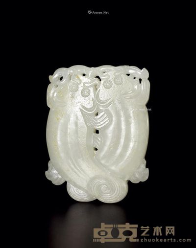清初 白玉年年有馀珮 高6cm