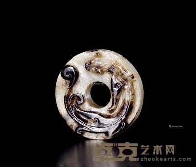 明 旧玉螭龙纹璧 直径5.5cm