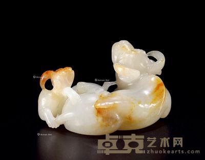 清乾隆 白玉鸿运当头纸镇 长6.5cm