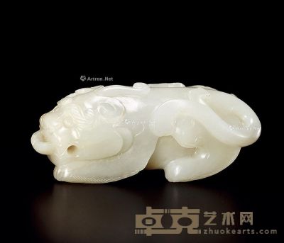 清中期 白玉瑞兽 长8.5cm