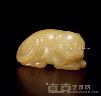 明 黄玉兽 长4.2cm