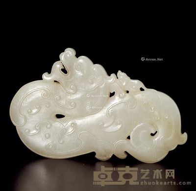 清初 白玉子辰珮 长8cm