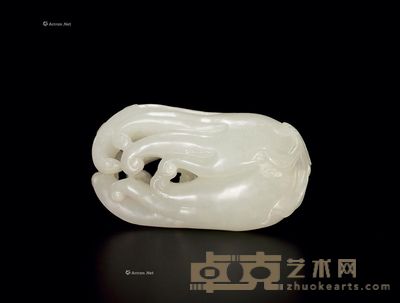 明 白玉佛手 高7.7cm