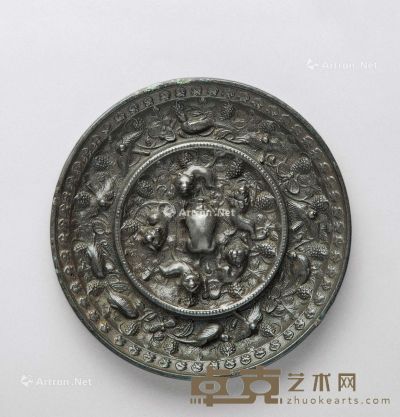 唐代 海兽葡萄纹铜镜 直径14cm