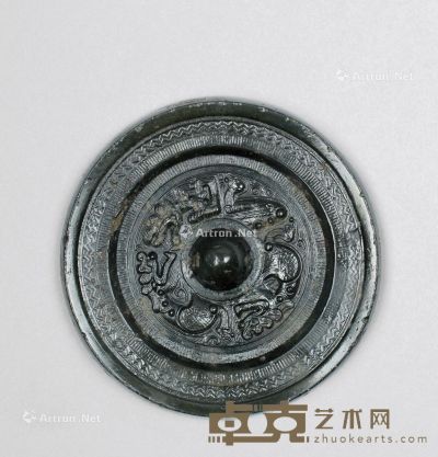 汉代 瑞兽铜镜 直径10cm
