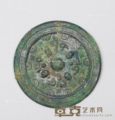 三国 虺龙纹带天王日月铭神兽镜 直径10.7cm