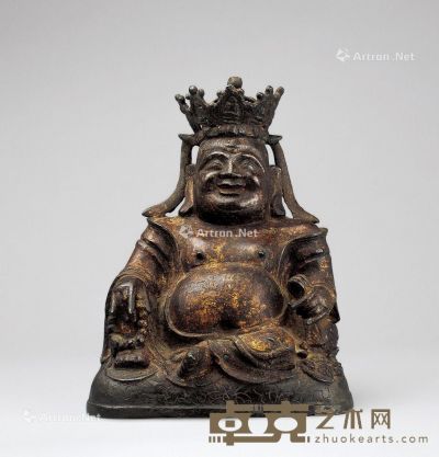 明代 铜弥勒佛像 高23cm