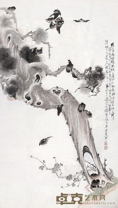 王琼 花鸟 172×95cm