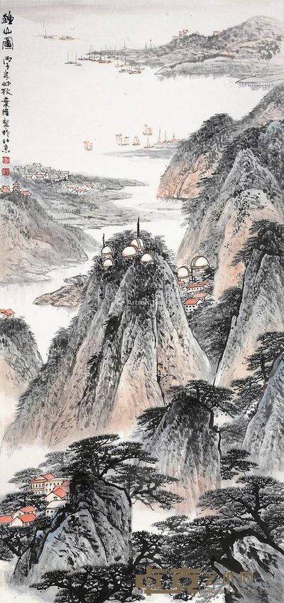 叶维 钟山图 127×60cm