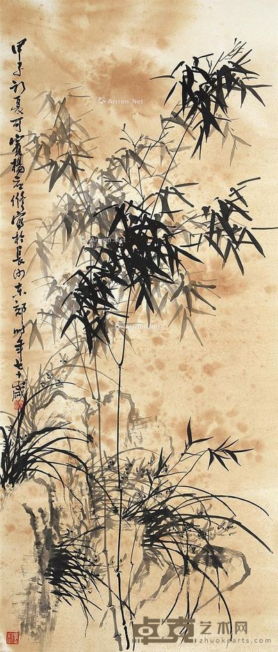 杨应修 兰竹双清 137×58cm