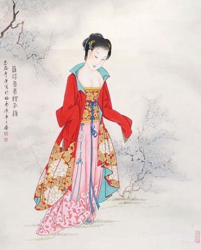 季康 桃花仕女