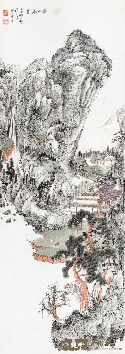 吴适 溪山春色 91×32cm