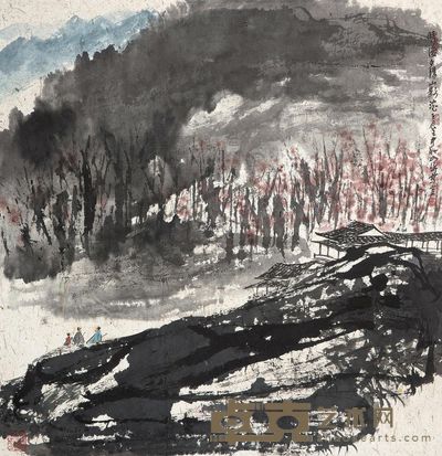 崔如琢 晴后夕阳山影淡 74.5×71.5cm