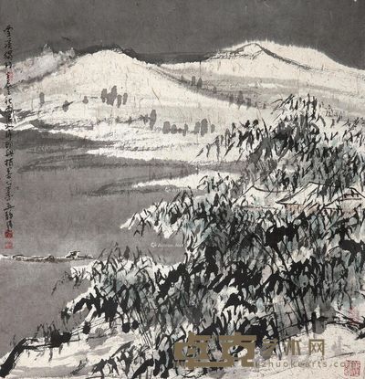 崔如琢 雪溪独钓 74.5×71.5cm