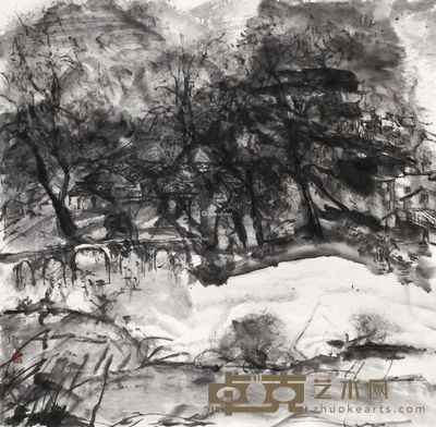 周泉 山水 68×69cm