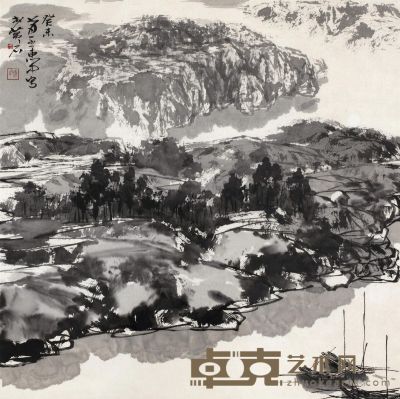 王惠中 黄石山水 68×68cm