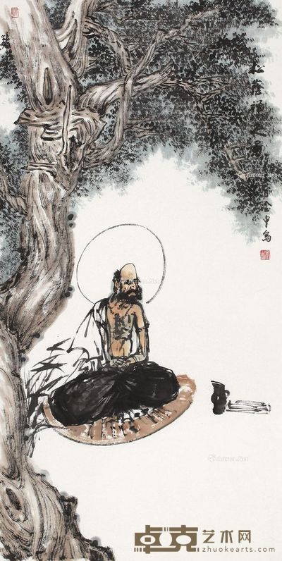 金申 松荫禅定 138×69cm