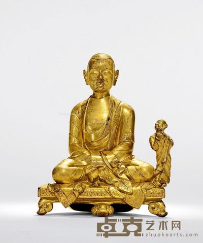 15世纪 罗汉师徒 高15.5cm