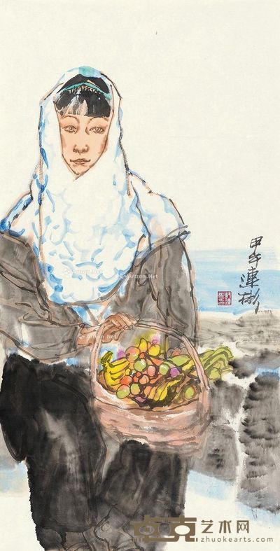纪连彬 渔家女 68.5×34.5cm