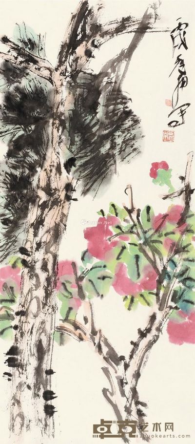 吴冠南 松树茶花 68×30cm