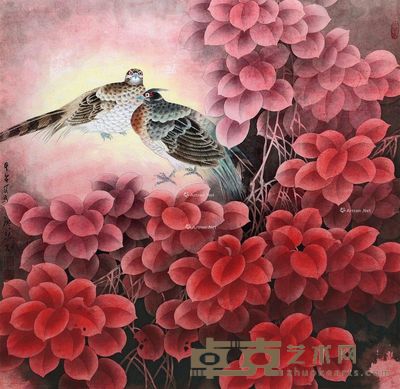 司马连义 花鸟 68×68cm