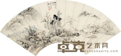 顾飞 山水 18.5×52cm