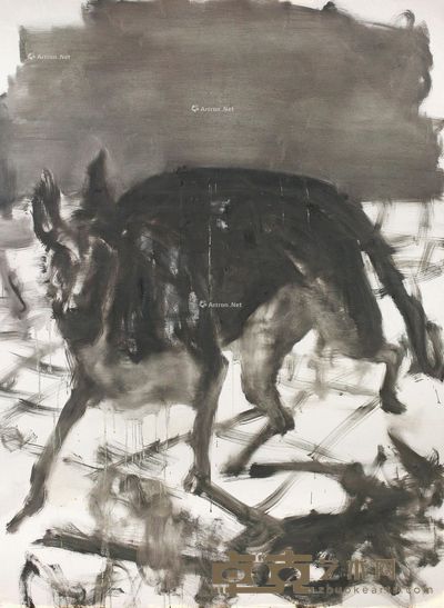 周春芽 奔跑的黑根 200×150cm