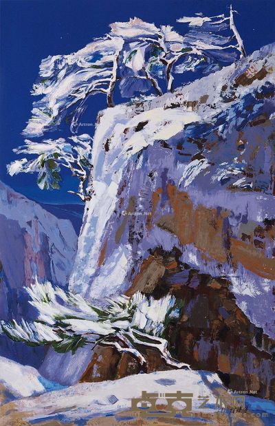 詹建俊 雪山松 124×80cm