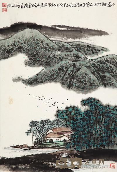 叶森槐 山水 64×44cm
