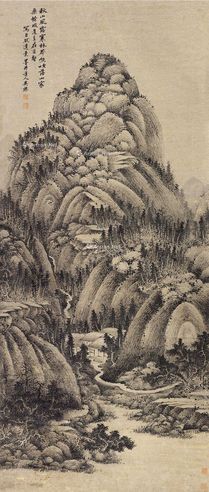 吴历 秋山林莽