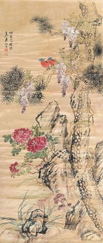 吴笠仙 富贵仙寿图