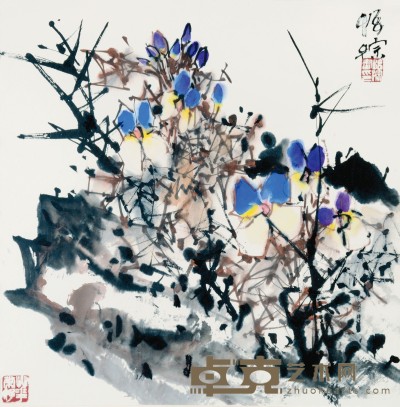 郭怡综 花鸟 37×37cm 约1.2 平尺