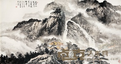 戴维祥 山水黄山人字瀑 180×96cm 约15.5 平尺